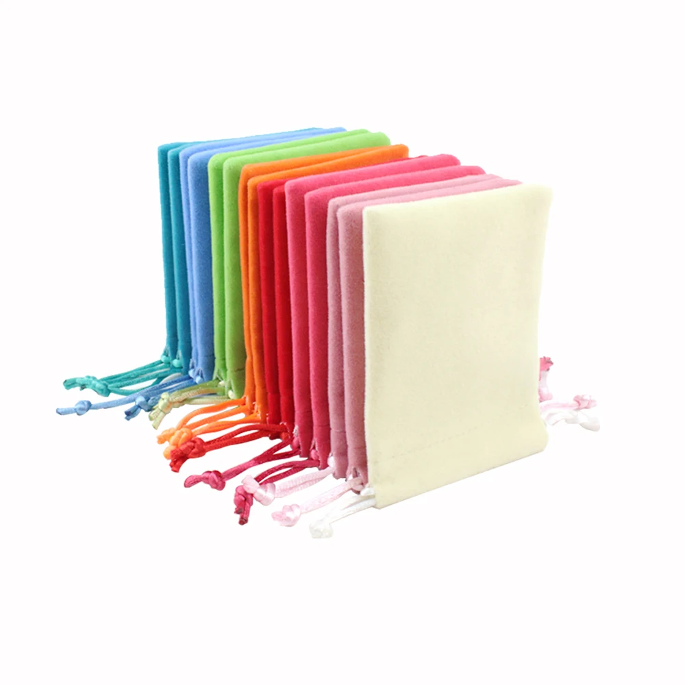 50pcs Soft Velvet Drawstring Bag 8x10cm Jewelry Packaging Small Makeup Velvet Pouch for Wedding Favor Gift Bags Personalized
