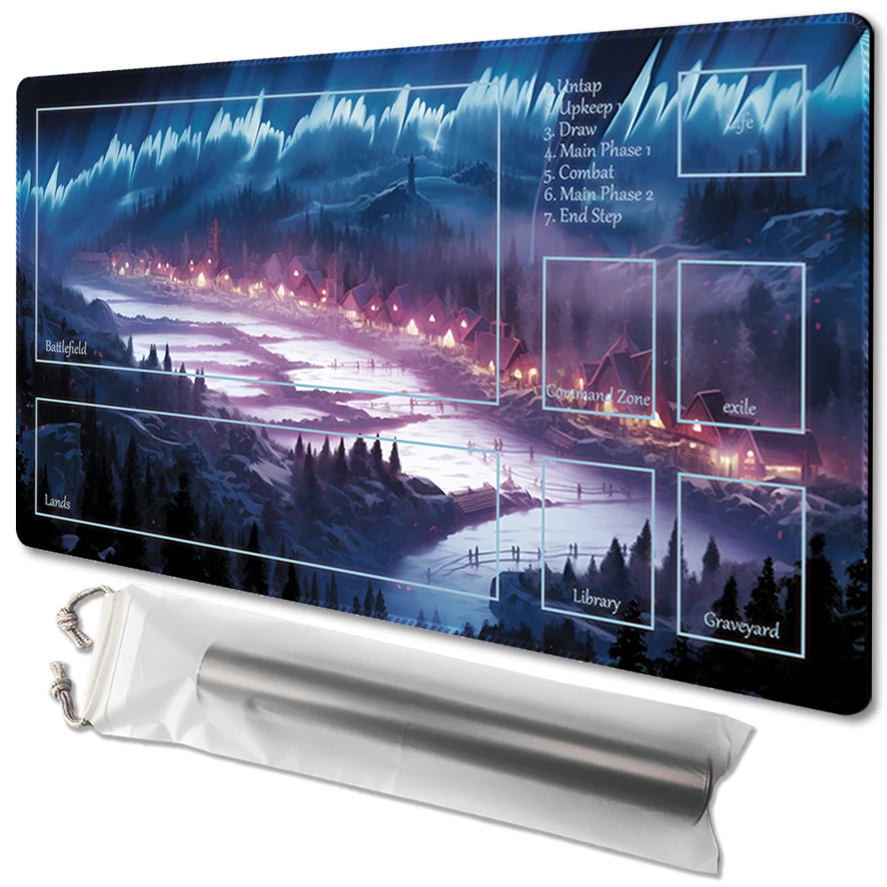 

Snowy Sorcery-Board Game TCG Playmat Table Mat Game Size 60X35 CM Mousepad Compatible for MTG CCG