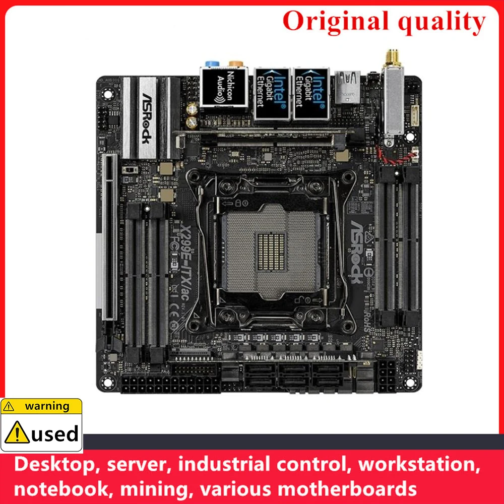 Используется для ASROCK X299E-ITX/ac X299E-ITX ITX MINI Материнские платы LGA 2066 DDR4 для разгона десктопной платы Intel X299