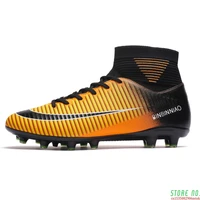 outdoor men boys soccer shoes football boots high ankle kids cleats training sport sneakers size 35 45 dropshipping