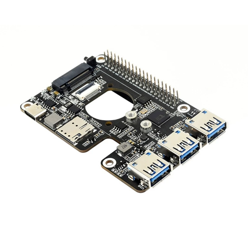 Карта расширения PCIE to M.2 USB 3.2 Gen1 HAT + Разъем для RPi 5 Высокоскоростная сеть