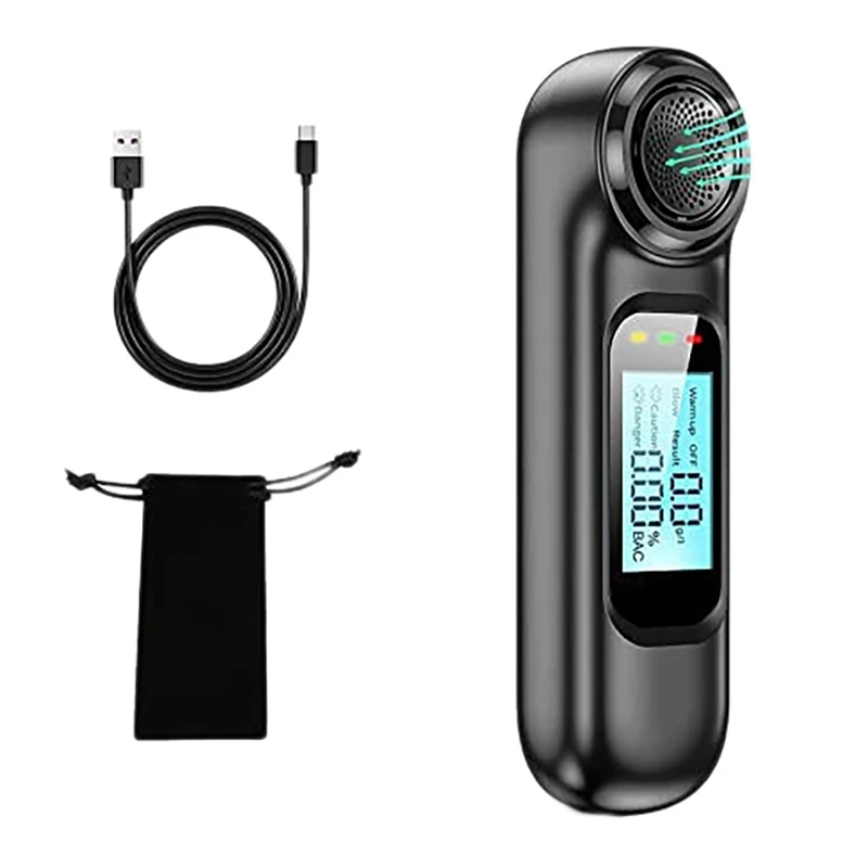 

Portable Breath Tester USB Rechargeable High Accuracy Tester with Digital LCD Screen for Personal and Professional Use