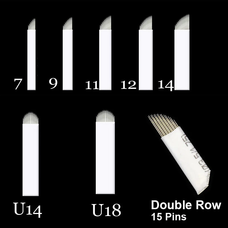 

Microblading 0.18 MM 7 9 11 12 14 U Shape Permanent Makeup Eyebrow Flex Tattoo Needles For 3D Lamina Blade Agulhas Tebori