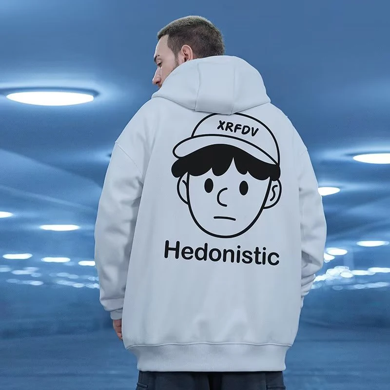 

Американский тренд, простая повседневная шляпа, свитшоты с принтом для мальчиков, мужские и женские парные свободные пуловеры, толстовки с карманами и кулиской