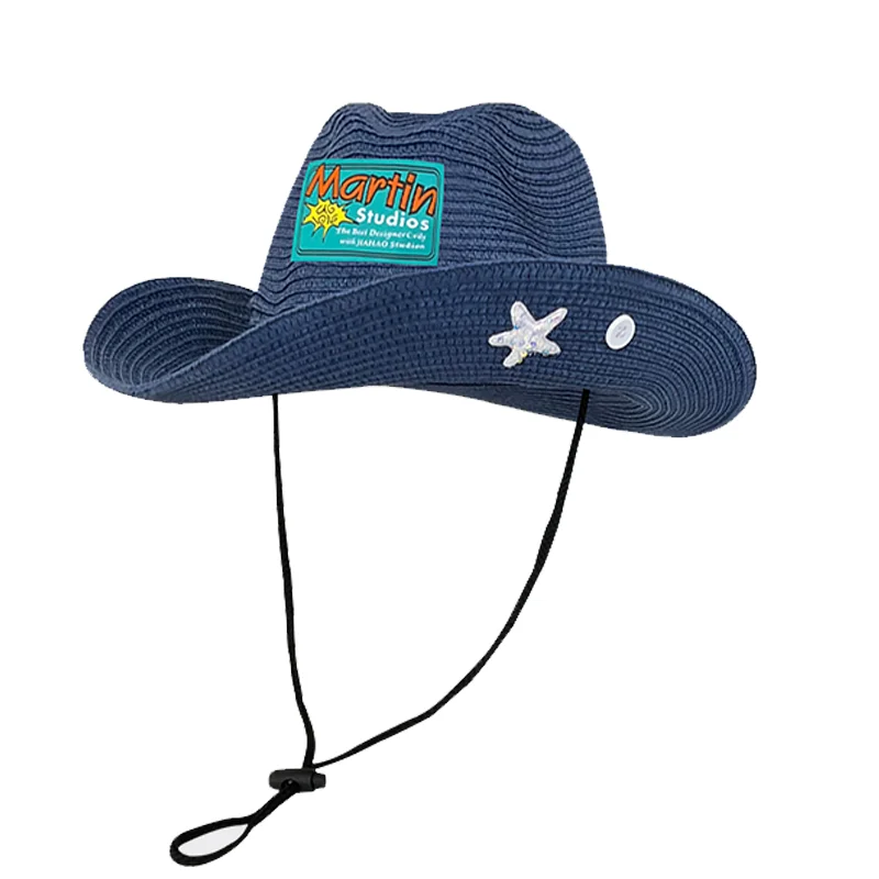 

2023 New Patch Accessories Cowboy Straw Hat Curled Cowboy Straw Hat Men's and Women's Outdoor Travel Beach Hat Unisex Western