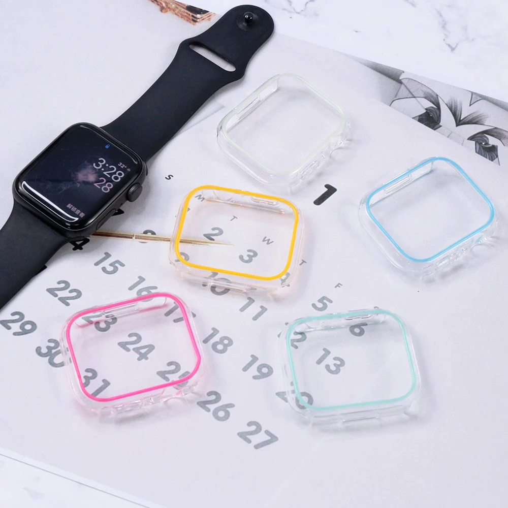Luminous Cover Case for Apple Watch Ultra series 7 8 45 41 49mm PC Bumper Protector for iWatch 6/5/4/3/2/SE 44 42 mm Hard Case