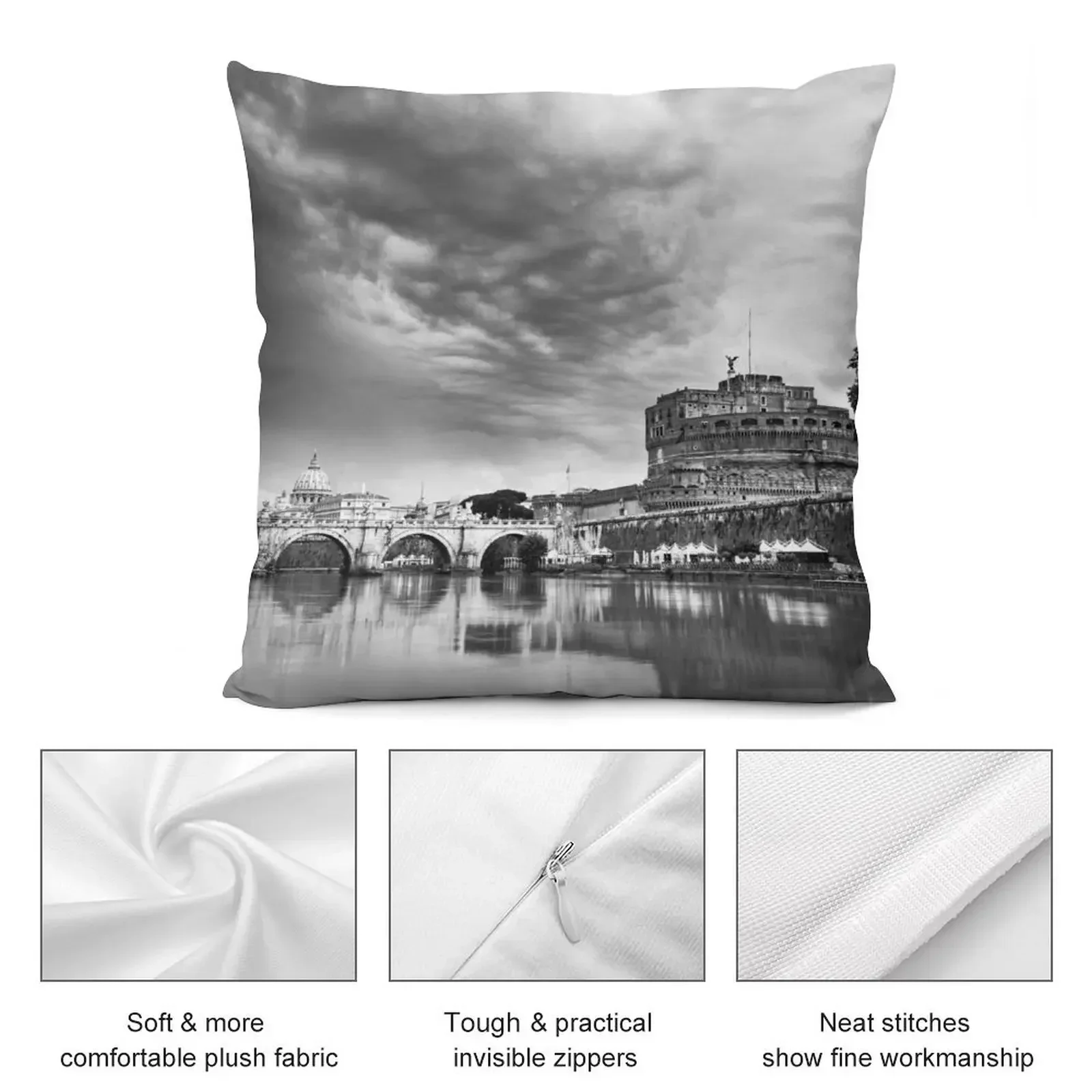 Castel Santɺngelo в моно Риме Италия Декоративная подушка Рождественская наволочка
