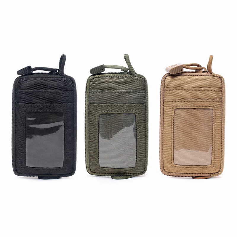 

Tactical Card Package Wallet Money Key Waist Bag Nylon with Free Carabiner Camping Hiking Hunting Outdoor Waterproof Belt Pouch