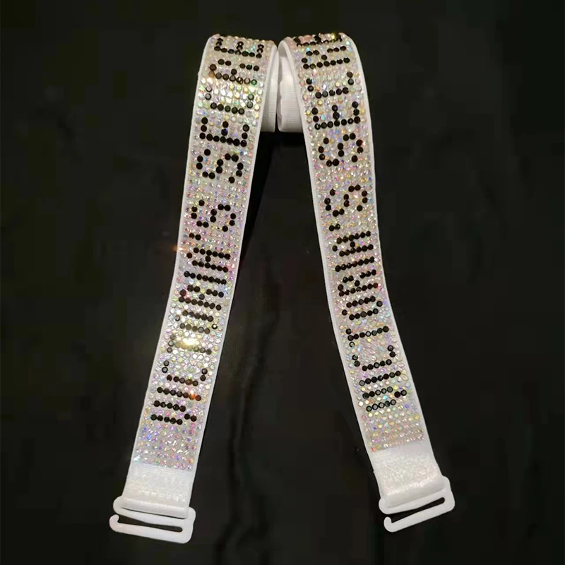 

masonry strap Women's diamond bra strap underwear accessories strap blingbling inlaid alphabet shoulder strap 2*40cm