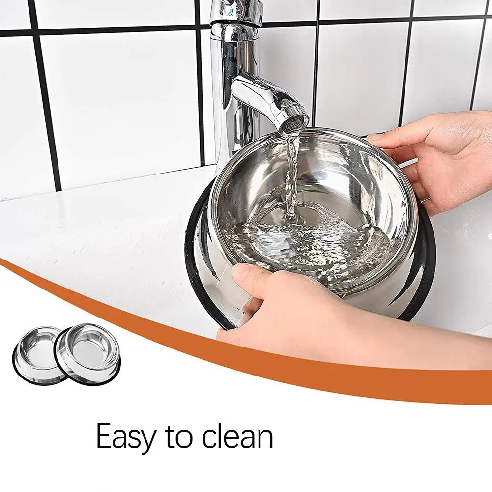 Большая емкость миска из нержавеющей стали для кормления домашних животных