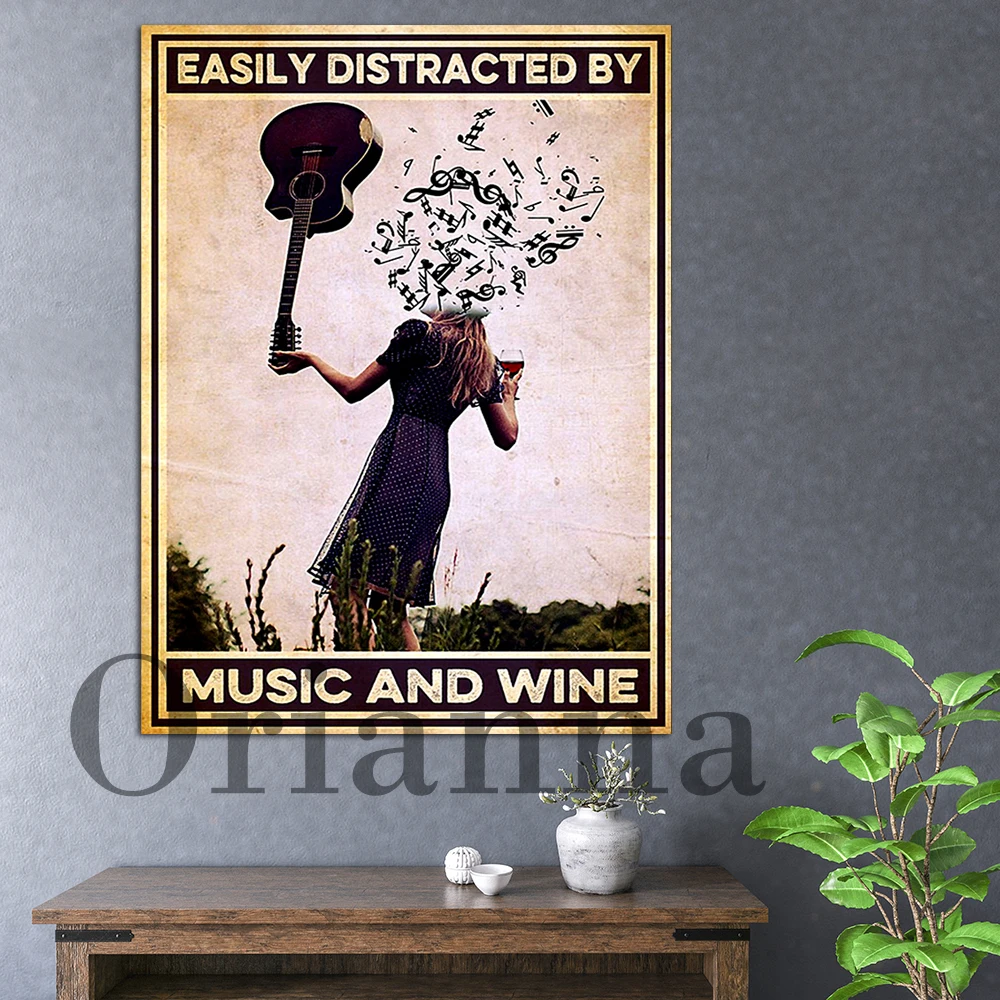 

Гитара легко отвлекается музыкальной печатью афрокоролевы медитации восприятия психического здоровья, музыкальная голова девочки с гитарным холщовым плакатом