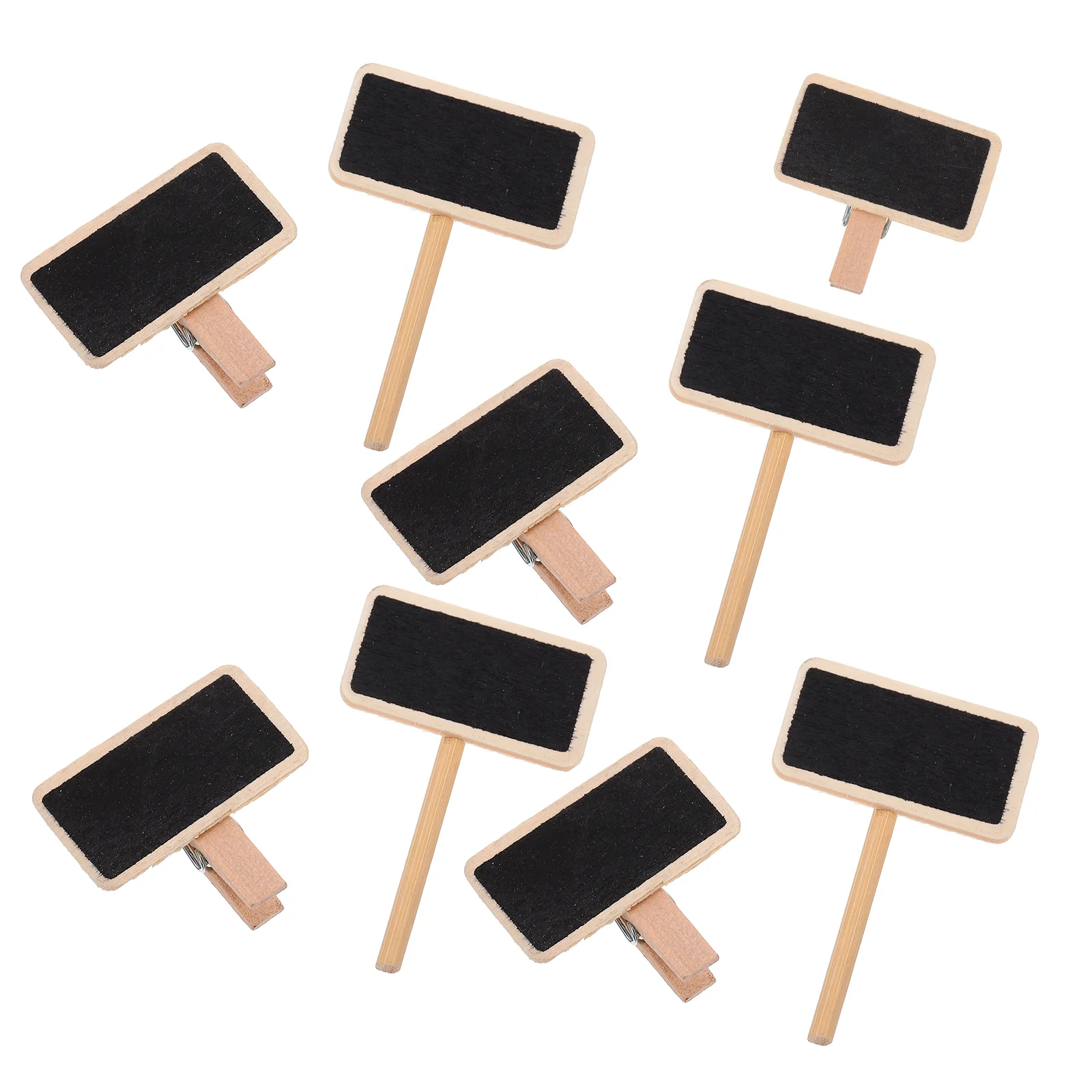 

50pcs Novel Blackboard Shape Note Clamps Photo Wooden Clips (Assorted Color)