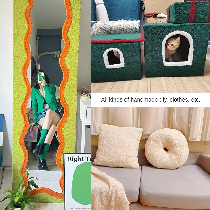 Плюшевая плюшевая ткань на метр для обивки шарфа ковра кукольной одежды костюма