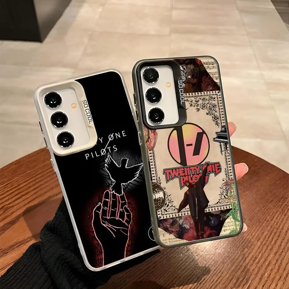 Чехол для телефона Twenty One Pilots Samsung Galaxy S24 S23 S22 S21 S20 Note20 Ultra Plus Fe цветной серебряный