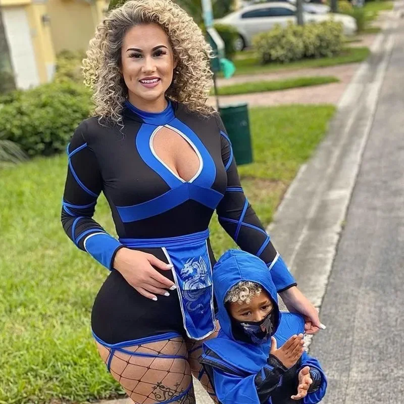 Женский сексуальный костюм ниндзя Аниме Дракон Самурай Ниндзя Косплей Одежда