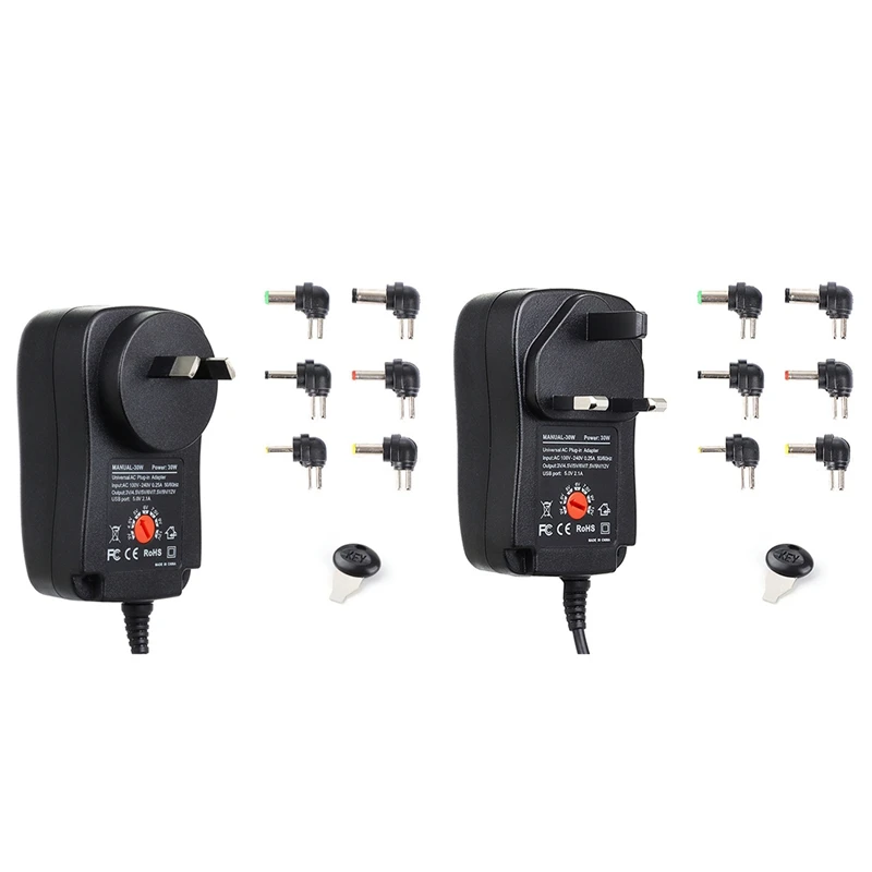 Адаптер питания 3-12 В с регулируемым напряжением USB2.1A 30 Вт Многофункциональный