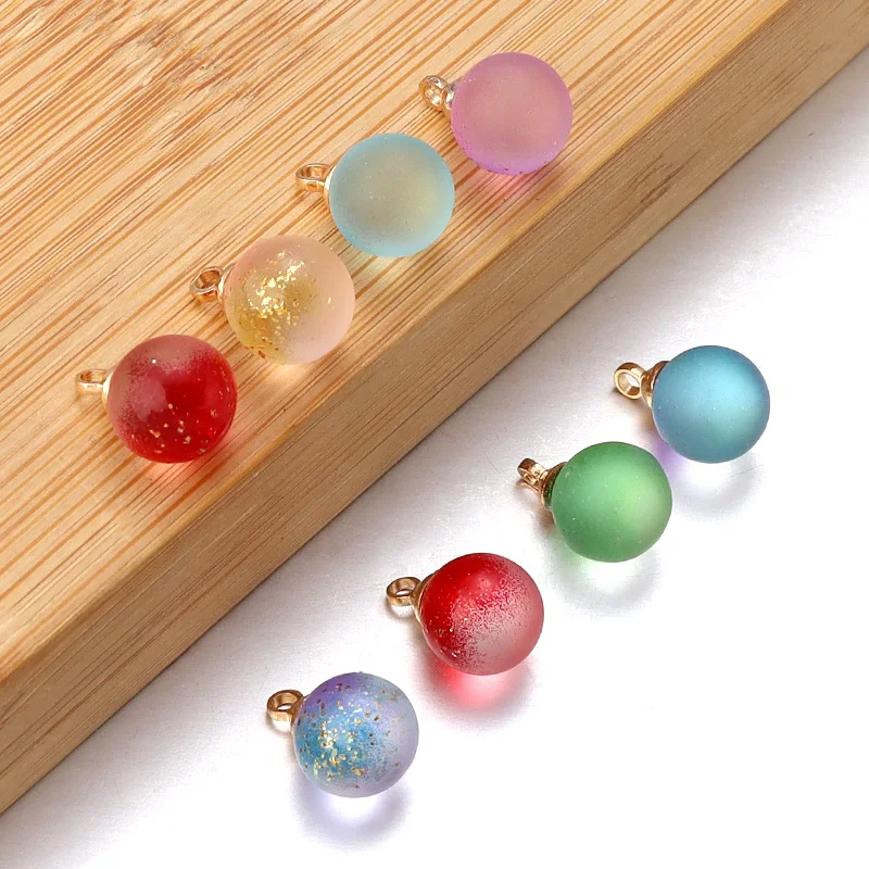 

30Pcs/Lot Gradient Czech Lampwork Crystal Glass Round Beads Charms Pendant DIY For Handmade Jewelry Making Necklaces Accessories