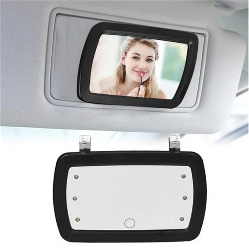 

Car Interior Portable Car LED Makeup Mirror Auto Visor HD Cosmetic Mirror Universal Car Interior Mirror with Finger Touch Switch