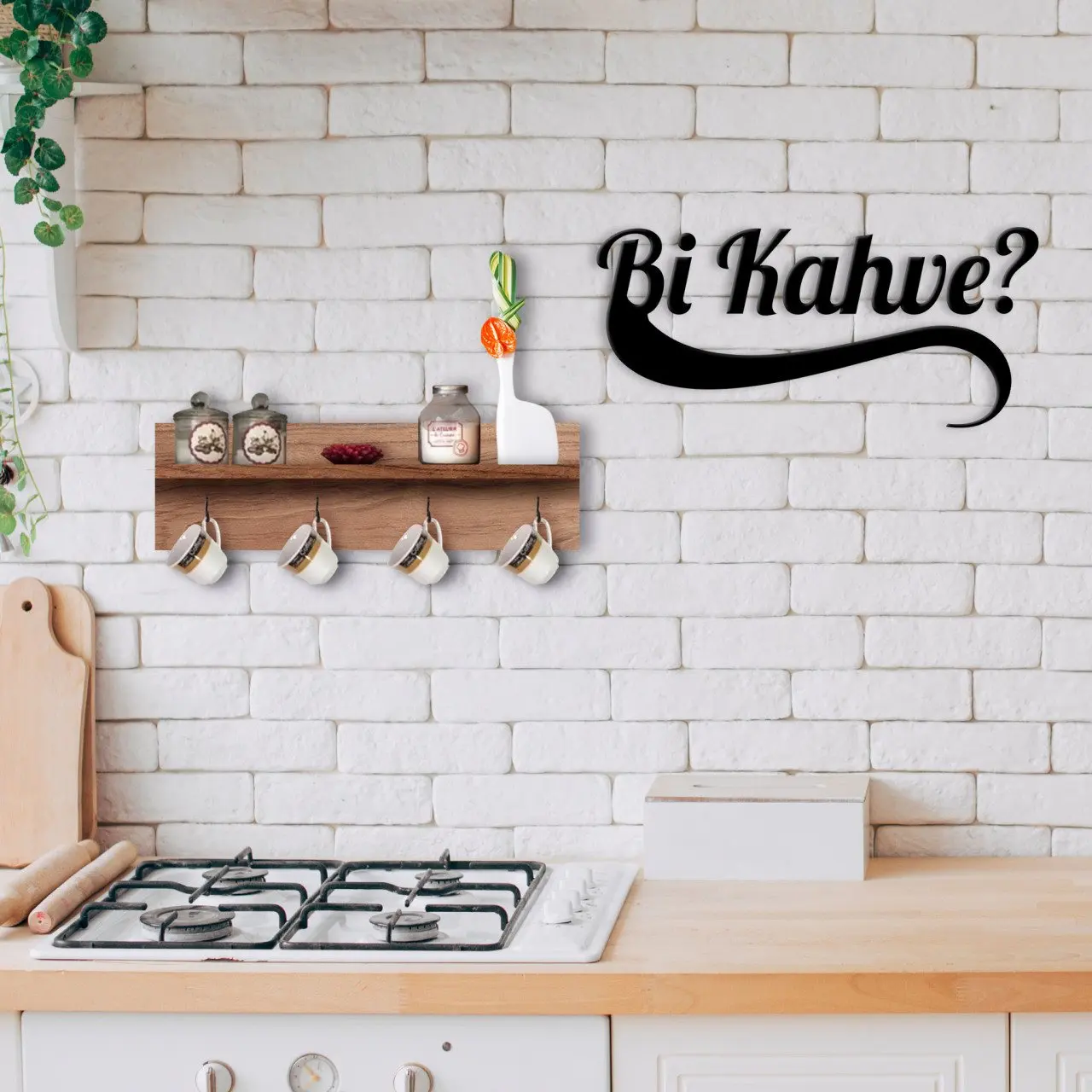 

BK домашние полки из натурального дерева, Декоративная вешалка для чашек и настенная кофейная стена для Bi, сус-3