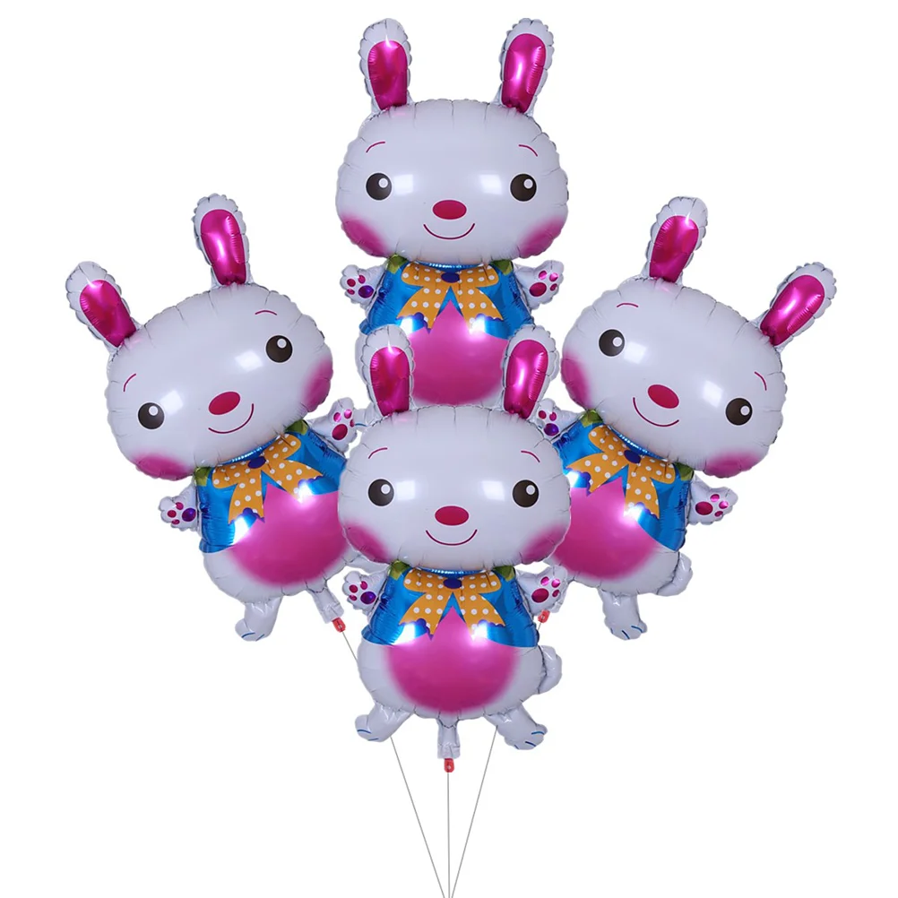 

4pcs Aluminum Foil Rabbit Balloons Cartoon Rabbit Aluminum Foil Balloons Decorative Balloons