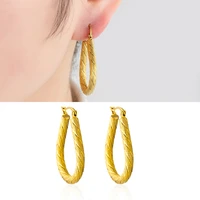 fashion geometric punk stainless steel hoops gold color earrings for women creativity circle dangle drop earrings party jewelry