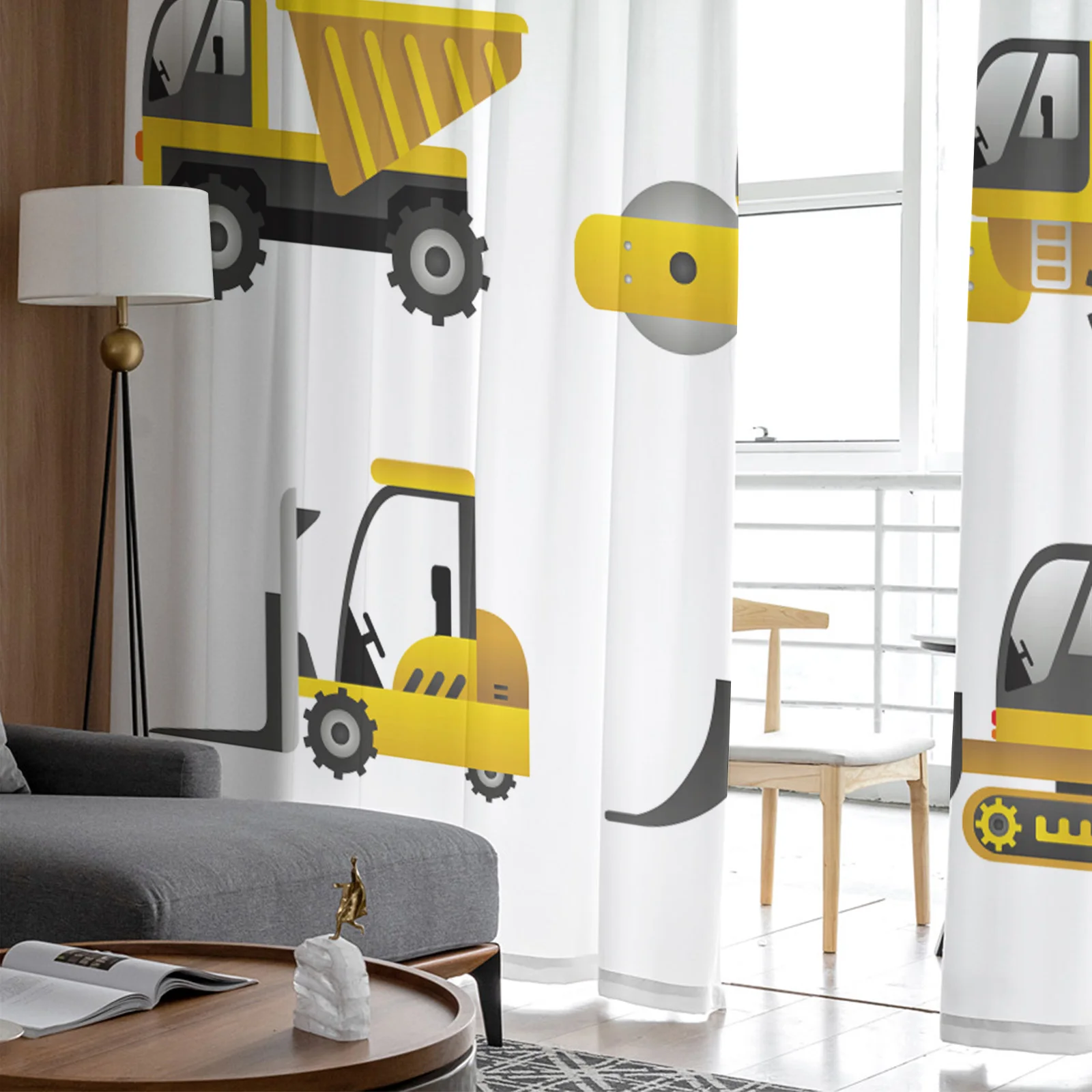 Полупрозрачные шторы для строительства гражданского строительного грузовика