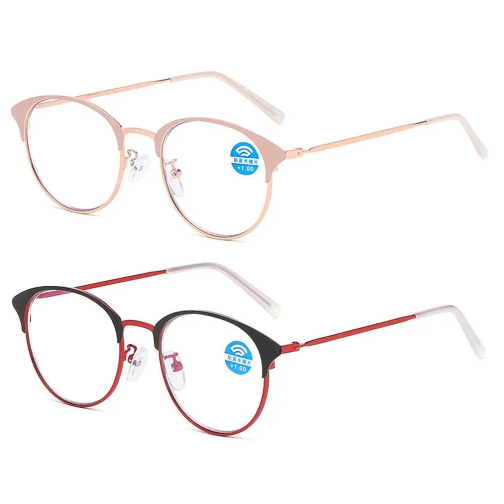 

Portable Metal Frame Reading Glasses Anti-UV Blue Rays Presbyopia Eyeglasses Women Men Far Sight Eyewear Vision Care +1.0~+4.0