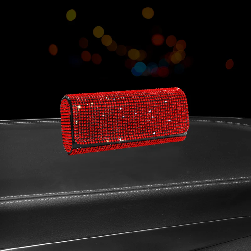 

Автомобильные алмазные солнцезащитные очки, зеркальные очки, зеркальный чехол для хранения в подлокотнике центральной консоли, держатель для крепления на сиденье