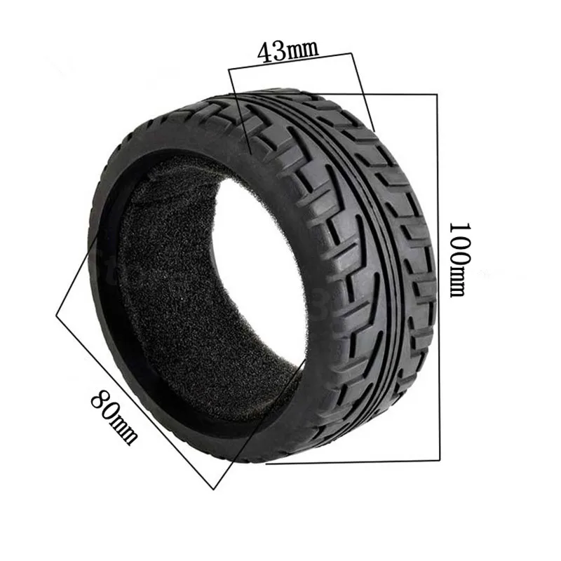 

2Pcs Remote Control Car Rubber Tyre Tire Wheel HSP 100*43mm For 1/8 Off Road Nitro Power Buggy Baja HPI HIMOTO Tires For Cars