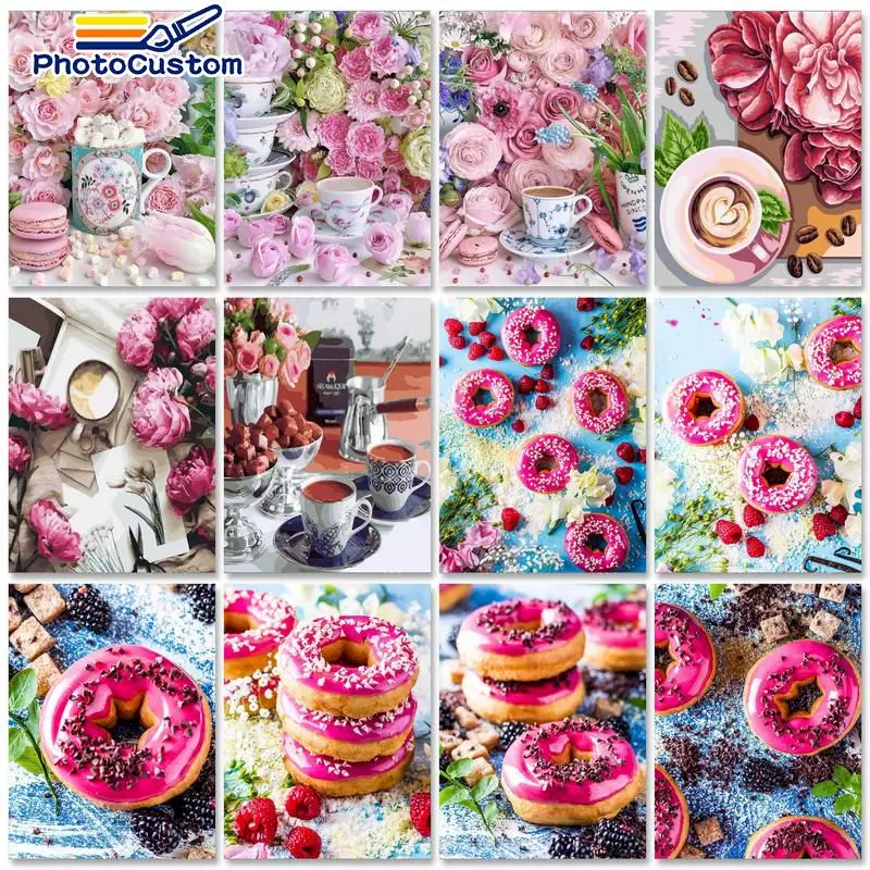 

PhotoCustom Interior Painting by numbers For kids Drawing by numbers Flowers Number painting For Adults Home decor