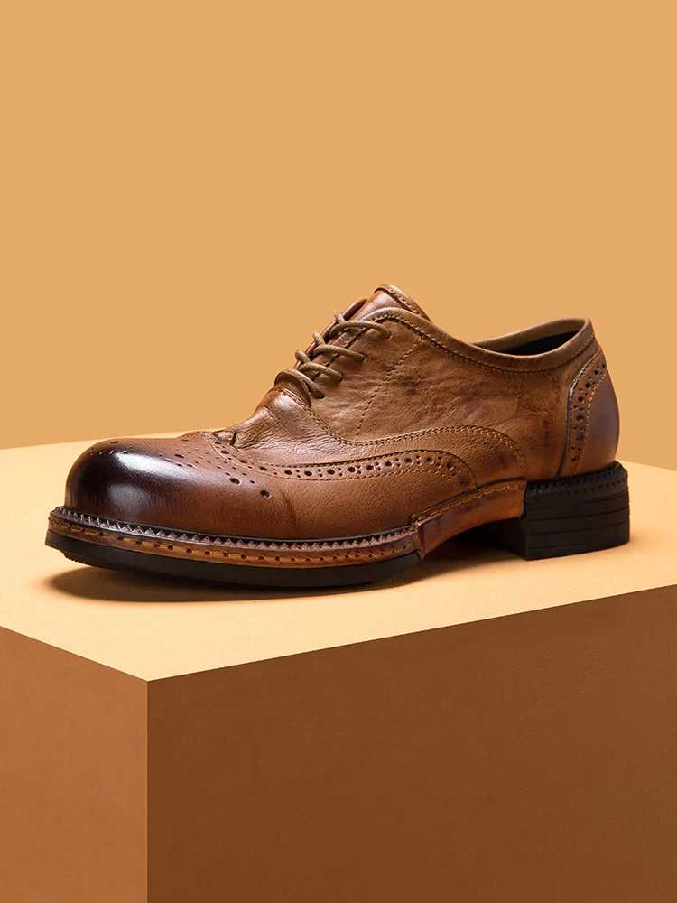 Высококачественные взрослые Мужские броги с резьбой свадебные туфли для жениха