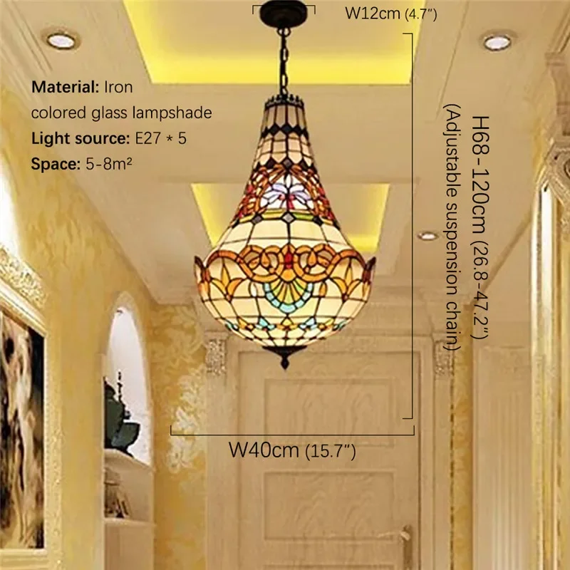 TINNY Тиффани Европейская люстра Винтаж Ресторан Спальня Кофейня Бар Вилла Коридор