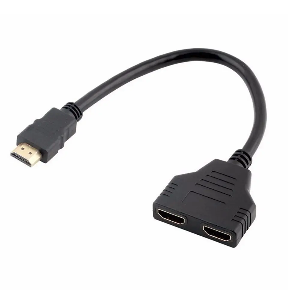 

1080P HDMI-compatible Port Male to 2 Female 1 In 2 Out Splitter Cable Converter Adapter