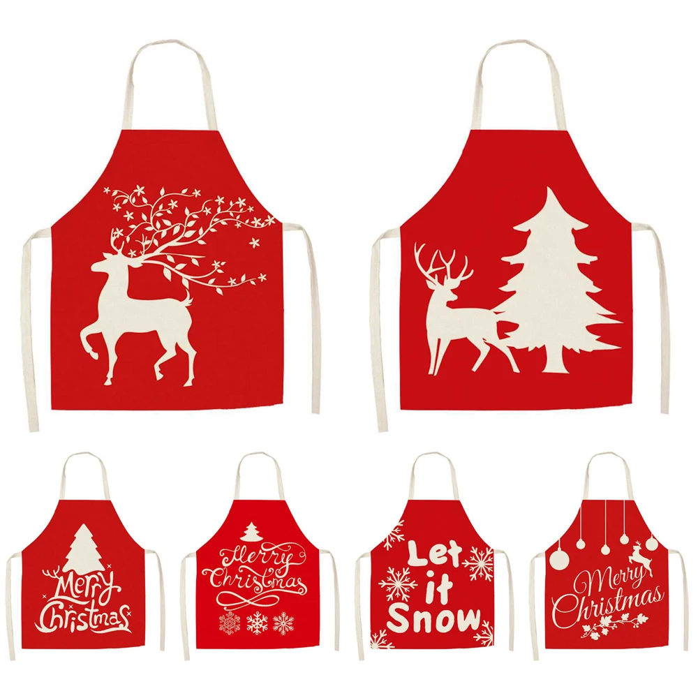 

Фартук для чистки дома с рождественским оленем, противообрастающий фартук 68x55 см, аксессуары для приготовления пищи для взрослых, нагрудник...