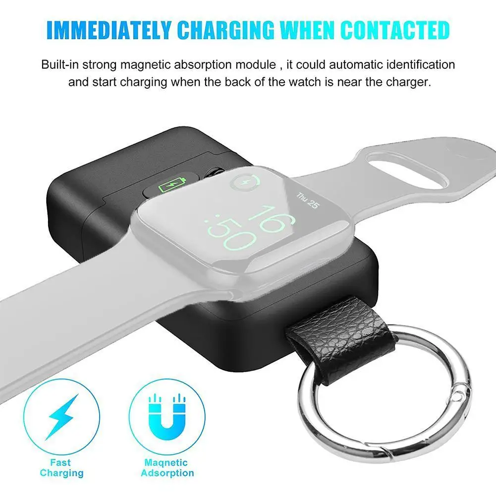 

1400mah Magnetic Portable Wireless Charger Power Bank for Apple watch IWatch 5/4/3/2/1 Wireless Power Bank For Smart Watch Phone