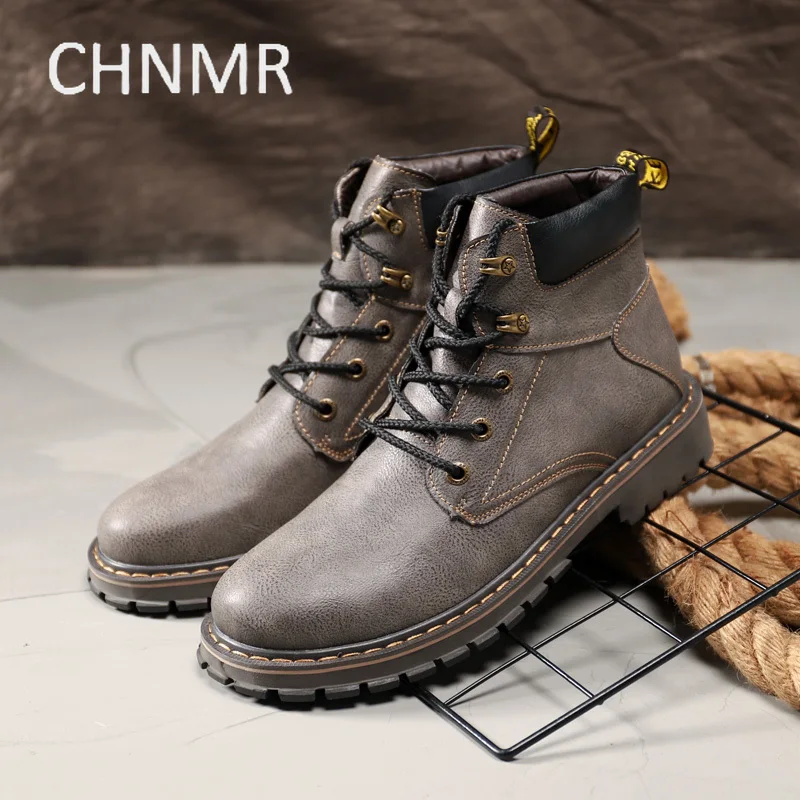 

Men's Boots Round Toe Thick Bottom Non-slip Comfortable Wear-Resistant Vintage Fashion Popular Model Spring and Autumn Main Push