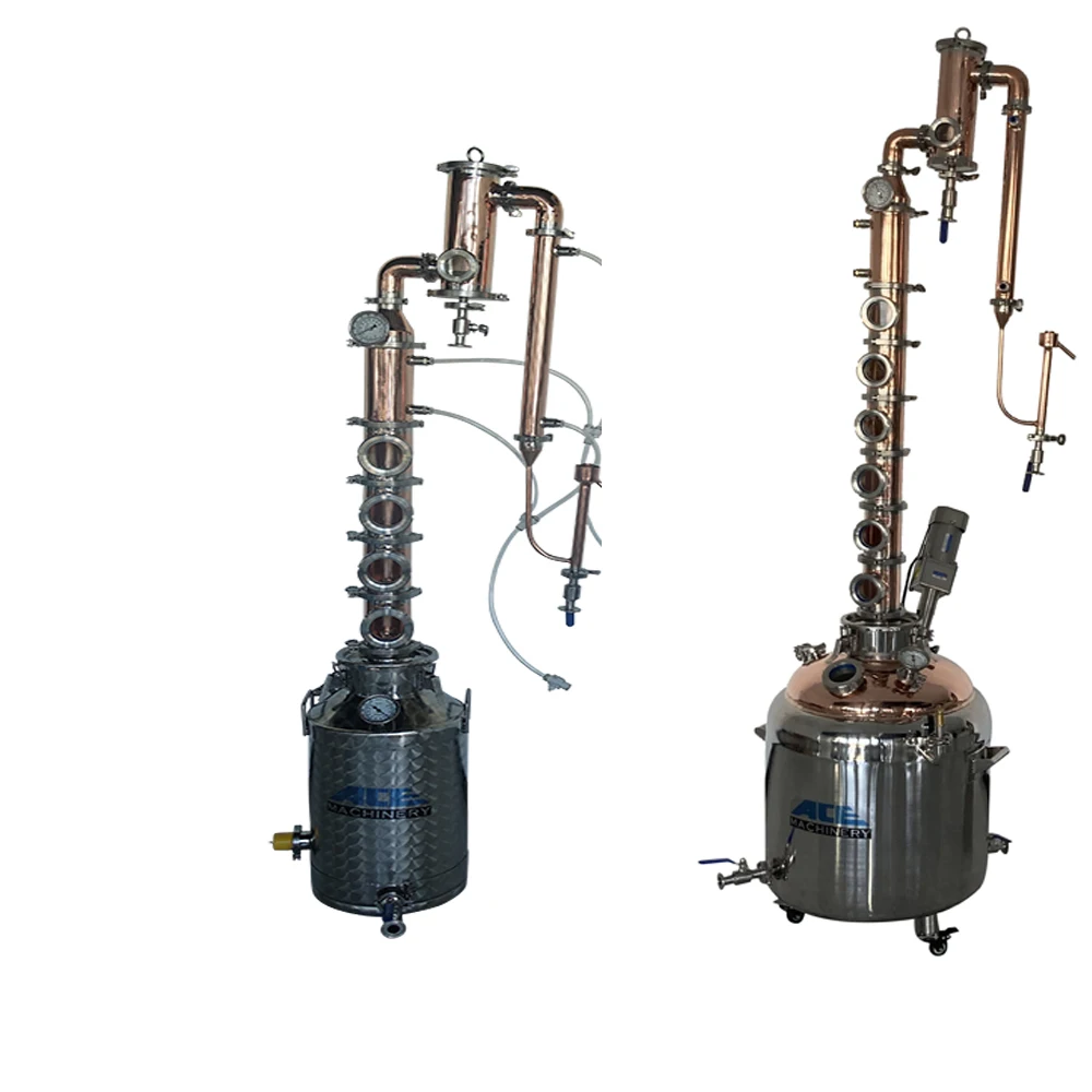 

Vodka Distillation Equipment 26Gallon 53Gallon 100Gallon Essential Oil Distiller Copper Distillery Distillation Machine