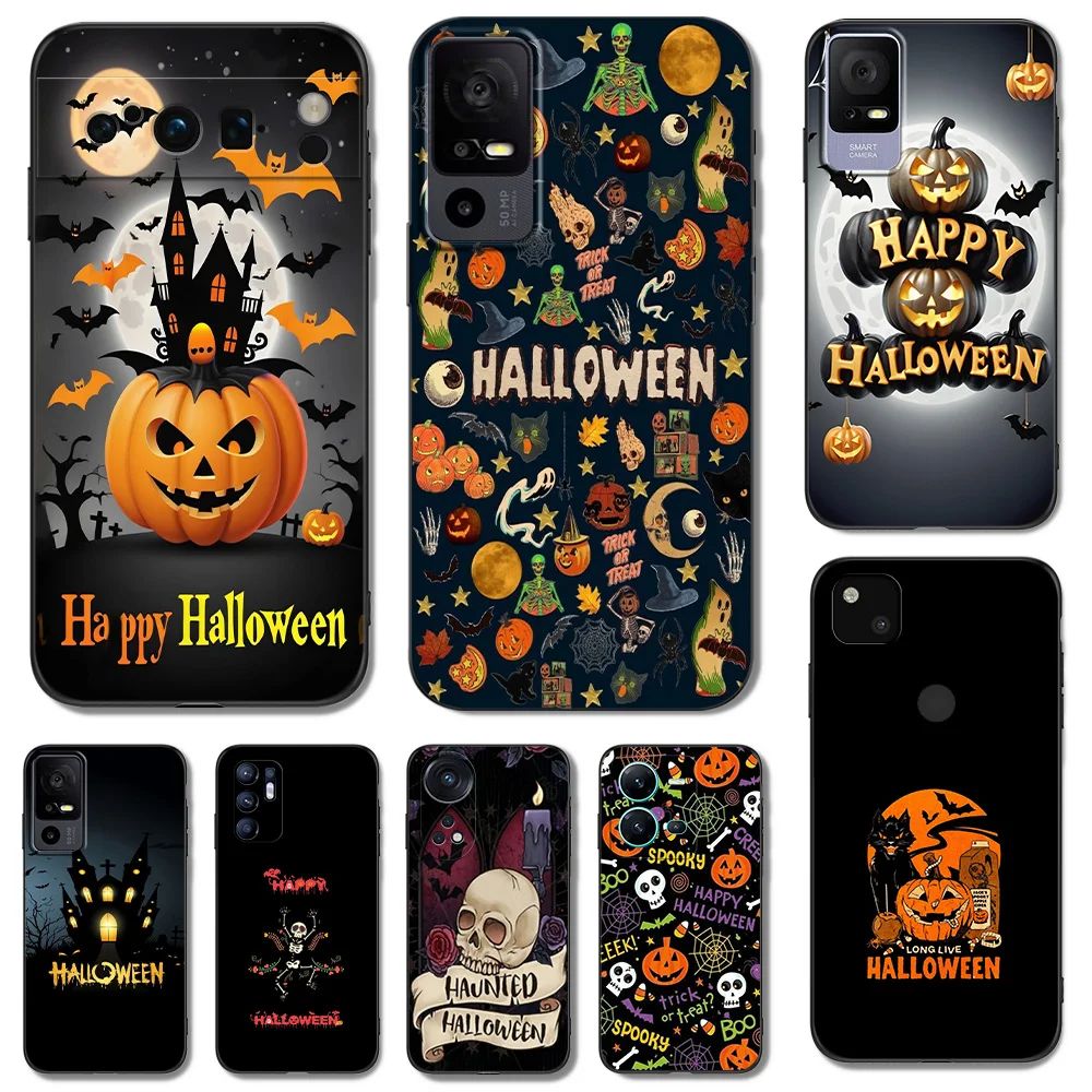 Черный чехол из ТПУ для телефона TCL 20 20L 10 lite 10L PLUS PRO 20E 20R 20SE 20XE 205 20B 20Y Happy Halloween