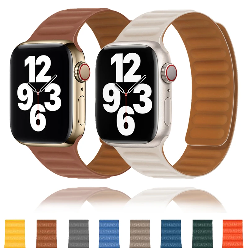 

Ремешок силиконовый для Apple Watch Band, магнитный браслет для IWatch Series 8 Ultra 3 SE 6 7, 45 мм 41 мм 44 мм 40 мм 49 мм
