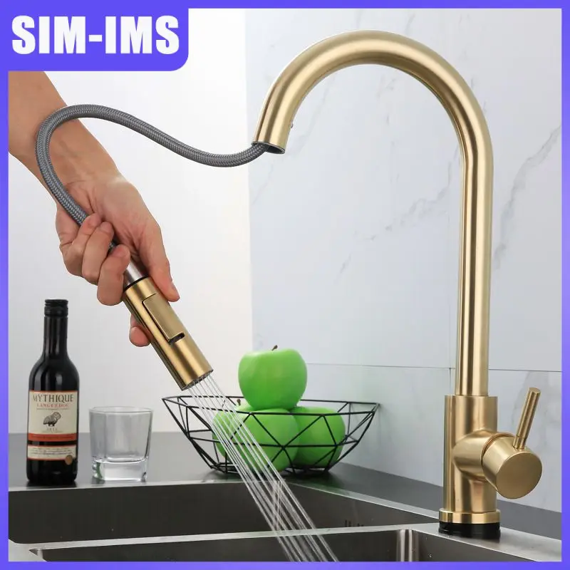 

Кухонный смеситель с двумя функциями, выдвижной кран с креплением на бортике, черные аксессуары для кухни