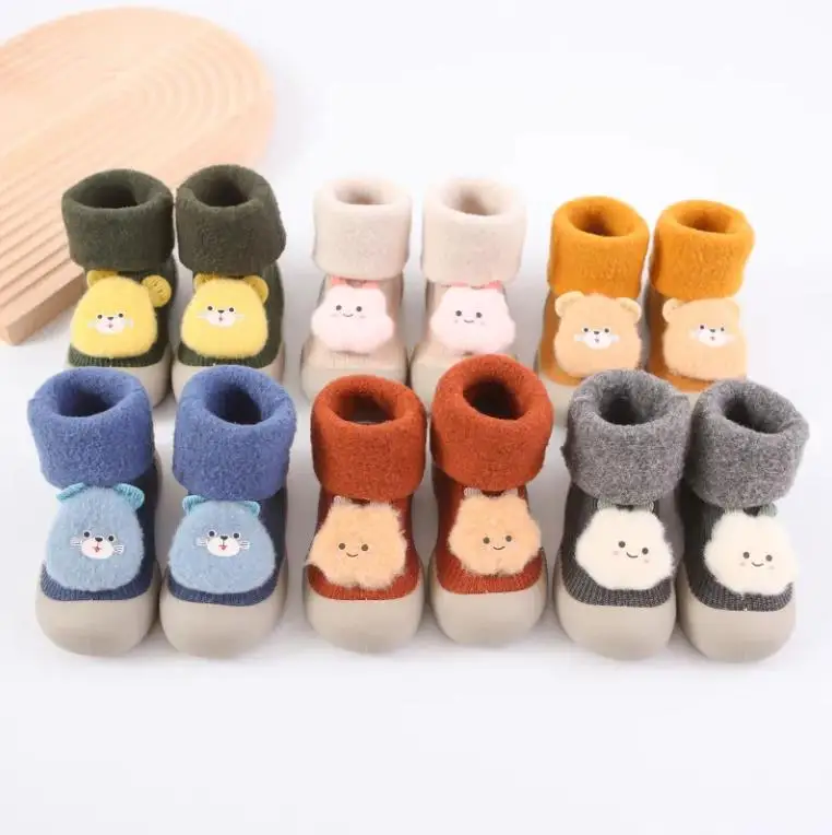 

Baby Animal Toddler Shoes Non-slip Sock Floor Anti-off Foot Kids Socks first walker 5kinds 5Sizes P