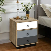 Large Storage Space Drawer Nightstand  Storage Cabinet Waterproof Durable  High Quality Engineered Wood Modern Sofa Side Table