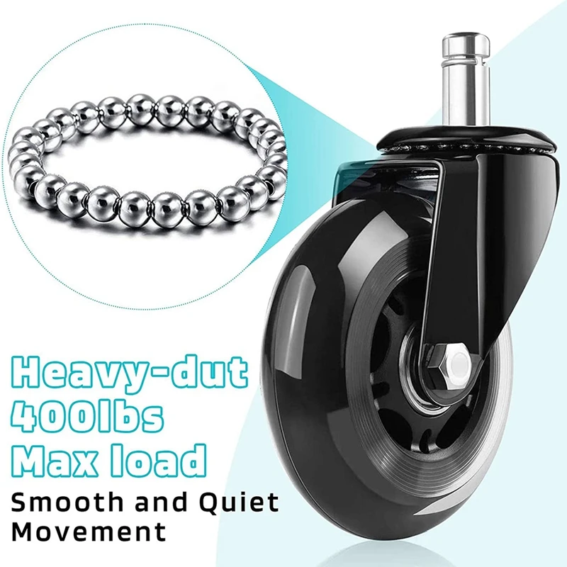 Ролики для офисных стульев 5 шт. подходят всех напольных покрытий-сменные ролики