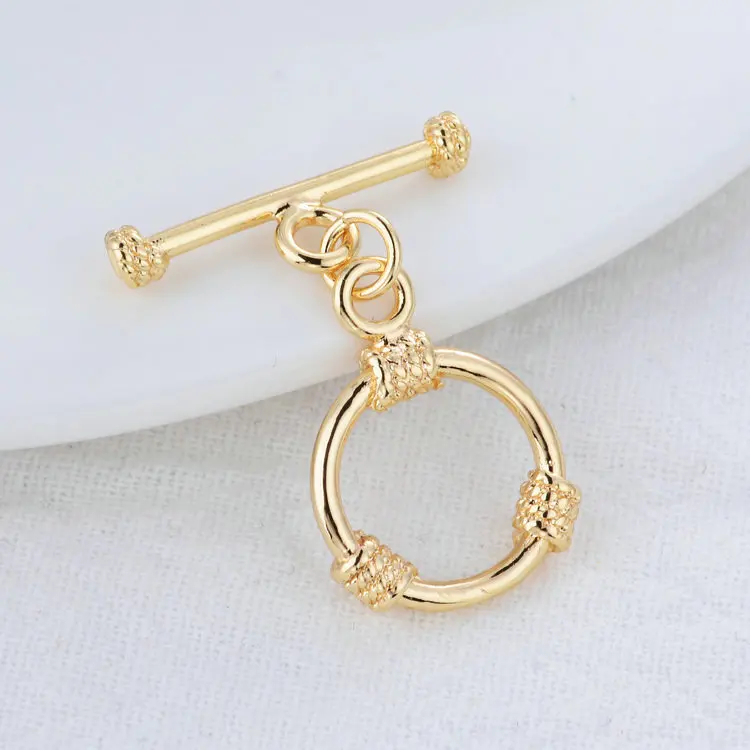 

20*22.5MM 14K Gold Color Plated Brass Round Bracelet O Toggle Clasps High Quality Diy Jewelry Making Supplies