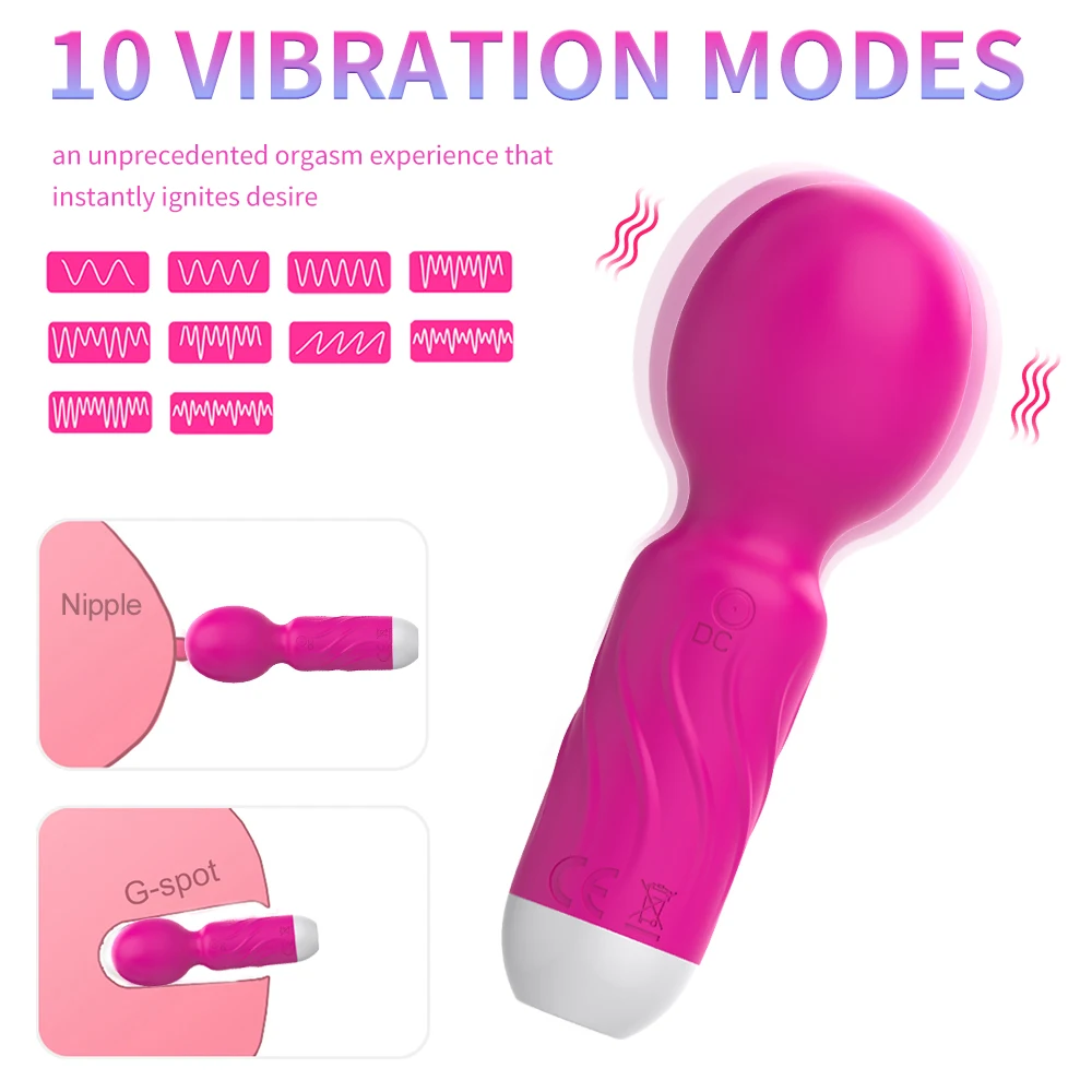 

Strong Motors Vibrators Mini AV Wand 10 Modes Sticks Small Portable G-spot Clitoral Stimulator Female Masturbator Adult Sex Toys