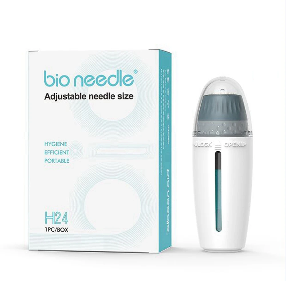 

2022 Adjustable Hydra Needle 24 Pins Micro Needle Meso Derma Stamp Titanium Microneedle Skin Care MTS Anti Acne Serum Injection
