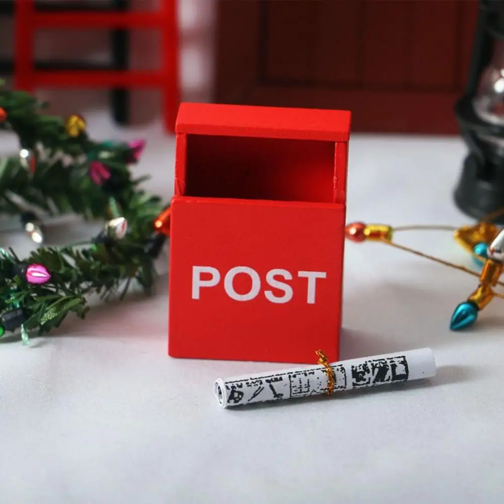 Ретро 1/12 газета детская игрушка красная миниатюрная почтовая коробка аксессуары