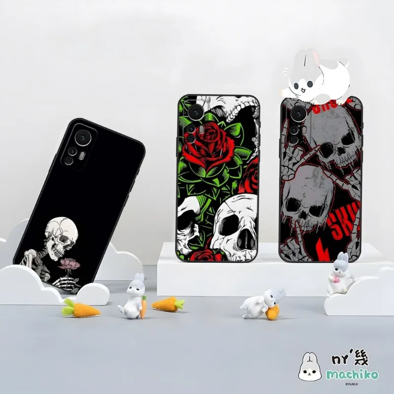 

Gothic Fashion Skull Phone Case For Xiaomi 8 9 11 9T 12 13 11T 9SE 11i Lite Ultra Note10 Poco F3 M4 M3 X4 GT Pro Back Cover