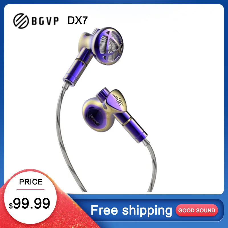 Флагманские настраиваемые наушники BGVP DX7 с плоской головкой HIFI штекер 2 в 1 3 5 мм/4 4