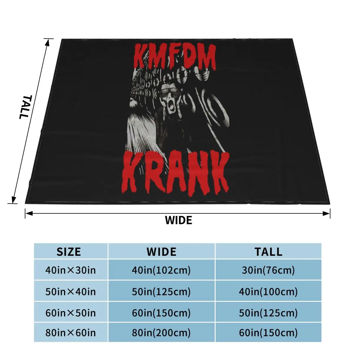 Винтажный рок-набор Kmfdm Krank Wtf Skinny Puppy Tour концертный принт забавное уличное одеяло
